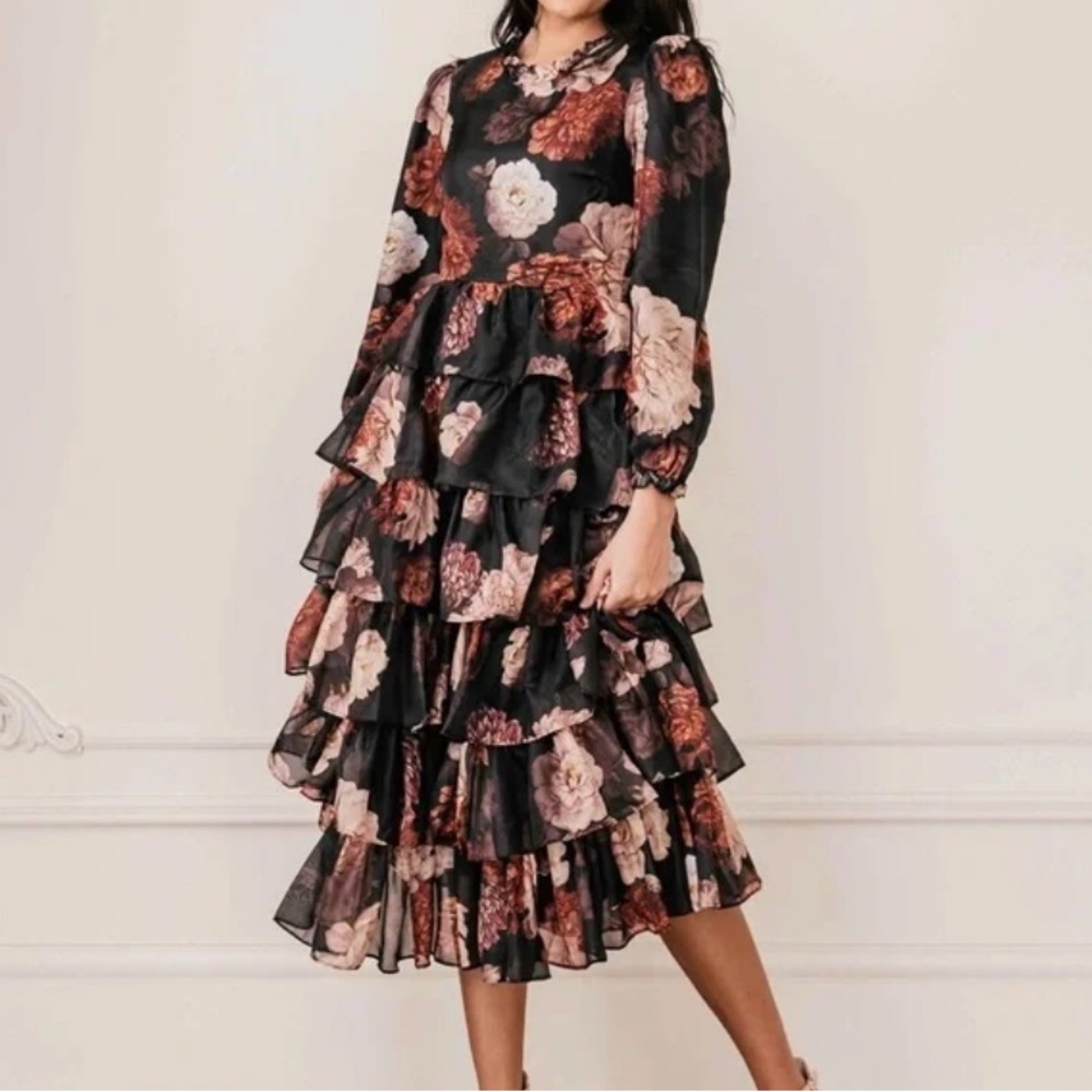 JessaKae Floral Ruffle Midi Dress - Picture 7 of 7